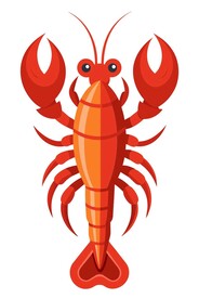 龙虾矢量插图图标