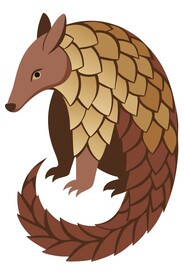 穿山甲矢量插图图标