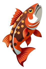 石斑鱼矢量插图图标