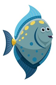 比目鱼矢量插图图标