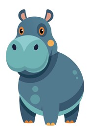 河马矢量插图图标