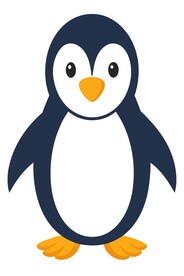 企鹅矢量插图图标