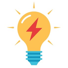 闪电加灯泡图标