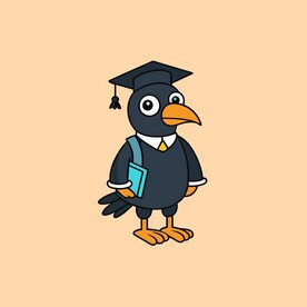 戴毕业帽的乌鸦
