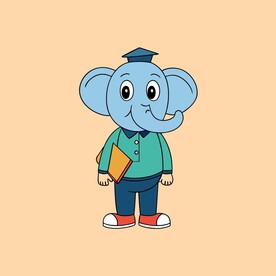 戴毕业帽的大象