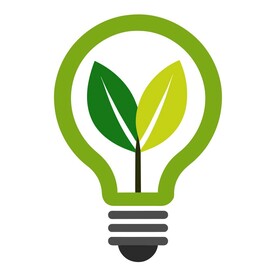 树叶加灯泡图标