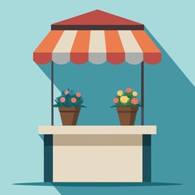 扁平风格花架摊位