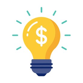 金钱加灯泡图标