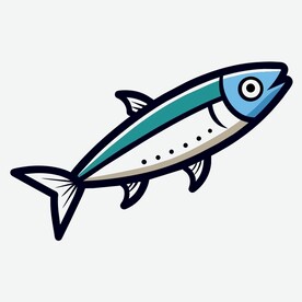 图标风格的沙丁鱼
