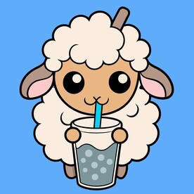 绵羊喝奶茶Logo