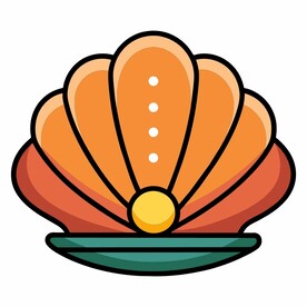 图标风格的扇贝