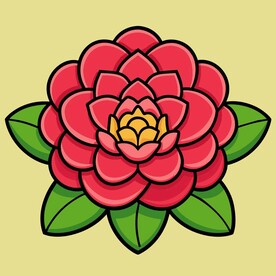 图标风格的牡丹