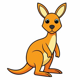 图标风格的袋鼠