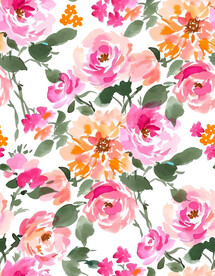 无缝    手绘花   水彩花