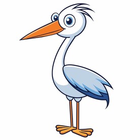 图标风格的白鹳