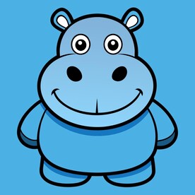 图标风格的河马