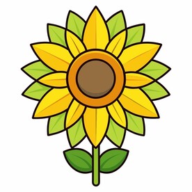 图标风格的向日葵