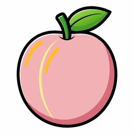 图标风格的桃子