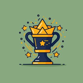 金银铜奖杯卡通绘画儿童插画