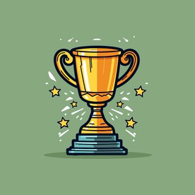 金银铜奖杯卡通绘画儿童插画