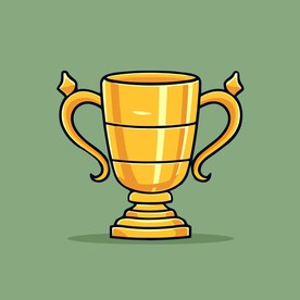 金银铜奖杯卡通绘画儿童插画