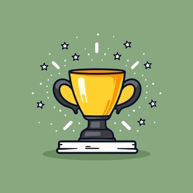 金银铜奖杯卡通绘画儿童插画