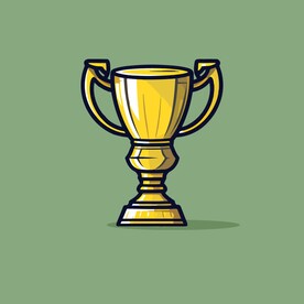 金银铜奖杯卡通绘画儿童插画