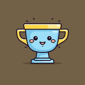 金银铜奖杯卡通绘画儿童插画