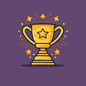 金银铜奖杯卡通绘画儿童插画