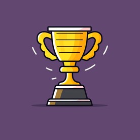 金银铜奖杯卡通绘画儿童插画