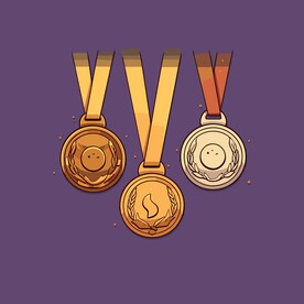 金银铜奖牌卡通绘画儿童插画