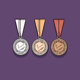 金银铜奖牌卡通绘画儿童插画
