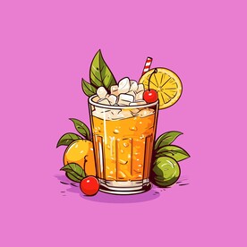 夏威夷饮料卡通绘画儿童插画