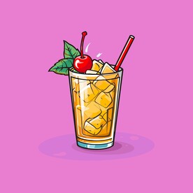 夏威夷饮料卡通绘画儿童插画