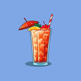 夏威夷饮料卡通绘画儿童插画