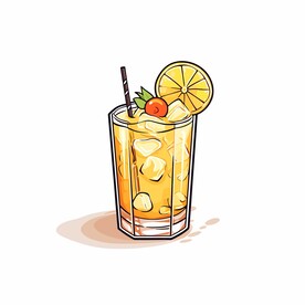 夏威夷饮料卡通绘画儿童插画