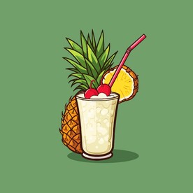 夏威夷饮料卡通绘画儿童插画