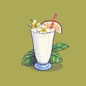 夏威夷饮料卡通绘画儿童插画