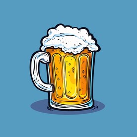 可爱啤酒卡通绘画儿童插画