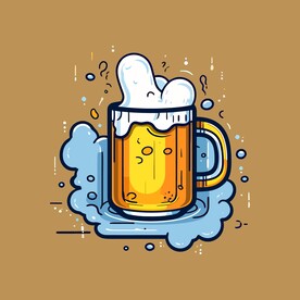 可爱啤酒卡通绘画儿童插画