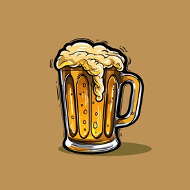 可爱啤酒卡通绘画儿童插画