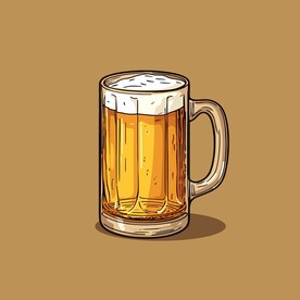 可爱啤酒卡通绘画儿童插画