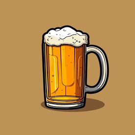 可爱啤酒卡通绘画儿童插画