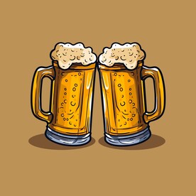 可爱啤酒卡通绘画儿童插画