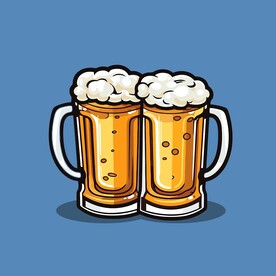 可爱啤酒卡通绘画儿童插画