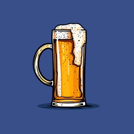 可爱啤酒卡通绘画儿童插画