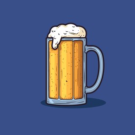 可爱啤酒卡通绘画儿童插画