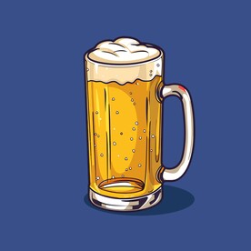 可爱啤酒卡通绘画儿童插画