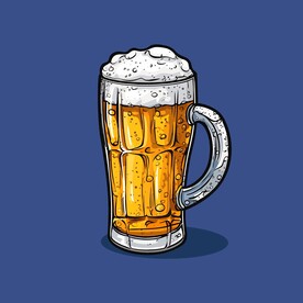 可爱啤酒卡通绘画儿童插画