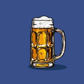 可爱啤酒卡通绘画儿童插画